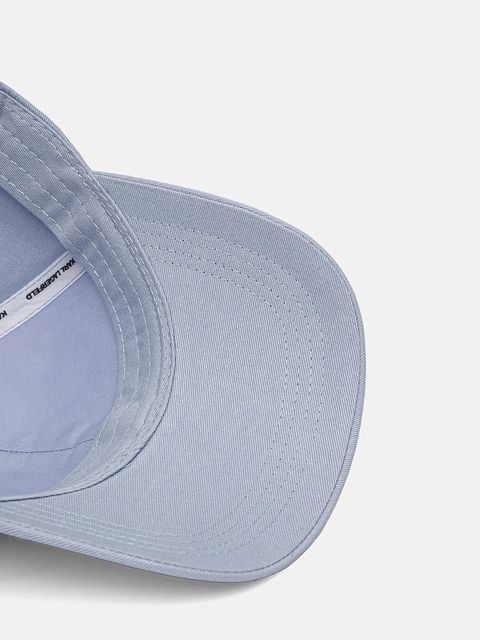 Karl Lagerfeld czapka z daszkiem bawełniana kolor niebieski z aplikacją A2W33059