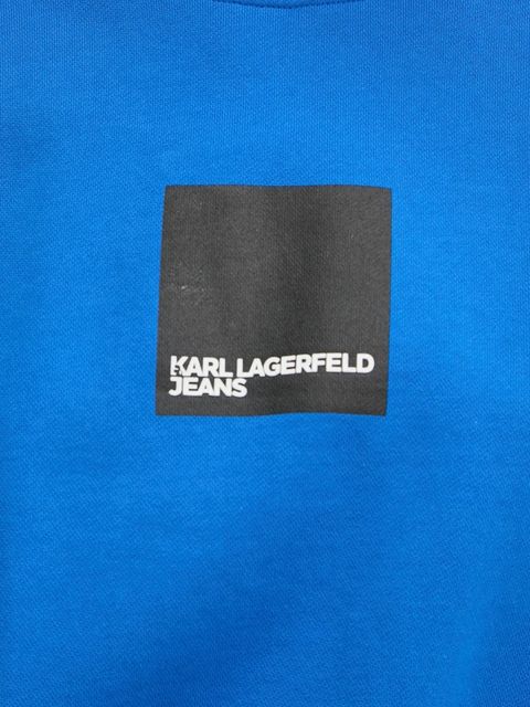 Karl Lagerfeld Jeans bluza bawełniana damska kolor niebieski z nadrukiem A1W20006