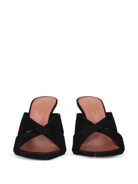 Amina Muaddi open toe heeled mules - Black
