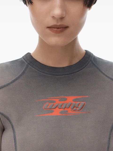 Alexander Wang logo-embroidery T-shirt - Grey