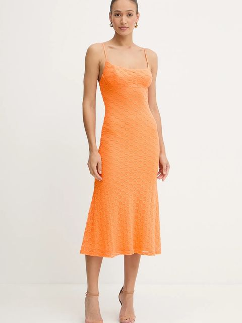 Bardot sukienka ADONI kolor pomarańczowy maxi dopasowana 57998DB1 - zdjęcie produktu nr 1