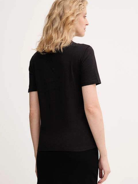 Twinset t-shirt bawełniany damski kolor czarny 252TP2051