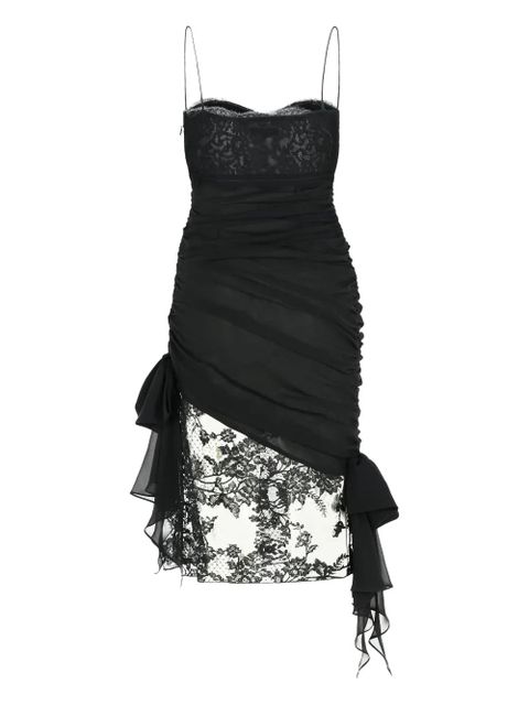 Alessandra Rich lace-trimmed bow mini dress - Black