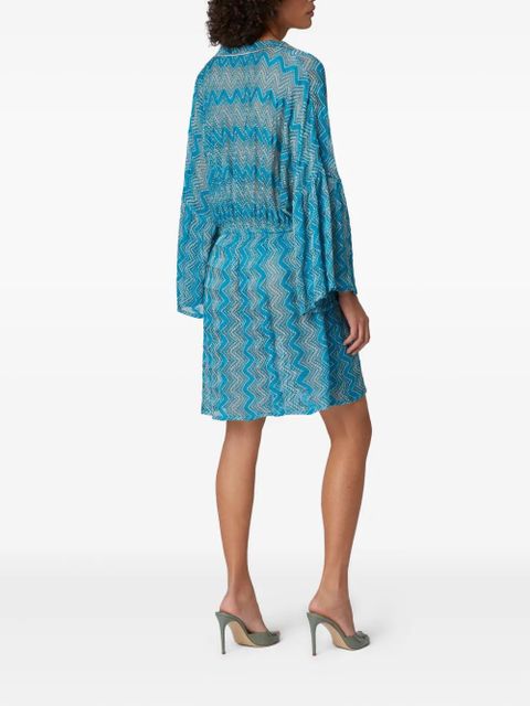 Missoni zigzag-pattern mini dress - Blue - zdjęcie produktu nr 2
