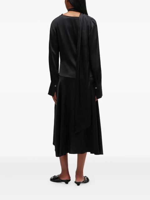 GANNI cowl-neck scarf midi dress - Black