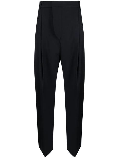 Victoria Beckham pleat-detailing wide-leg trousers - Blue - zdjęcie produktu nr 1