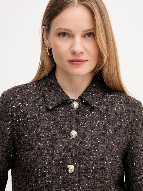 Gaudi marynarka z wełną kolor brązowy jednorzędowa gładka 521FD35003