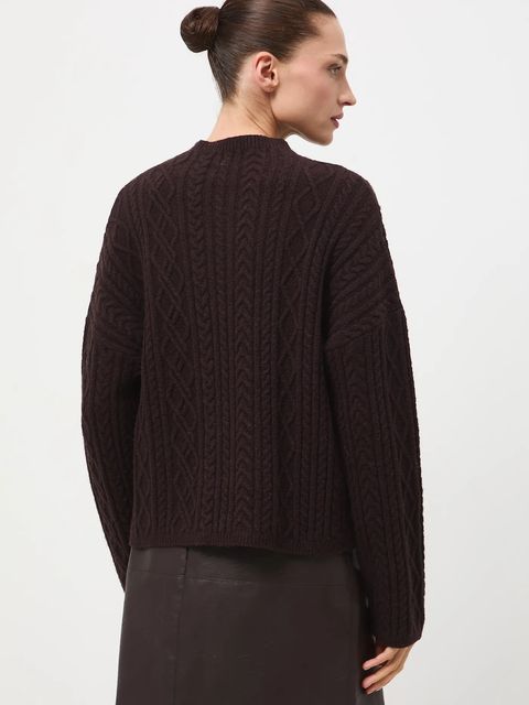 Medicine sweter damski kolor brązowy z półgolfem