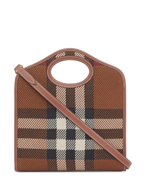 Burberry mini knitted check Pocket bag - Brown