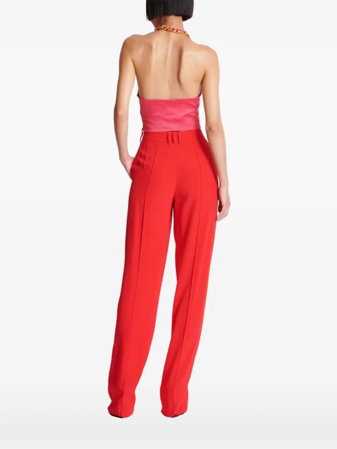 Balmain chain-strap silk-crepe top - Pink