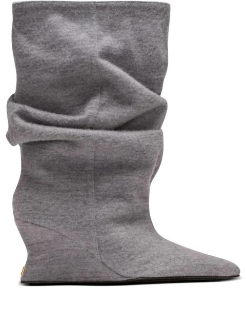 Balmain 75mm slouchy wedge ankle boots - Grey - zdjęcie produktu nr 1