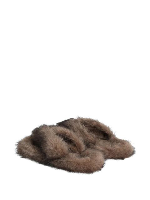 Dolce & Gabbana shearling flip-flops - Brown