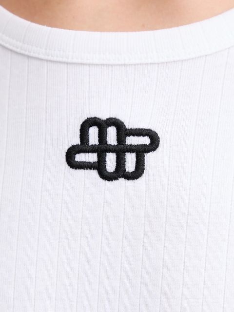 MUNTHE longsleeve bawełniany POTE kolor biały 252110225264