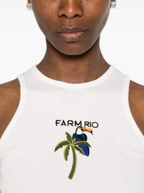 FARM Rio embroidered tank top - White