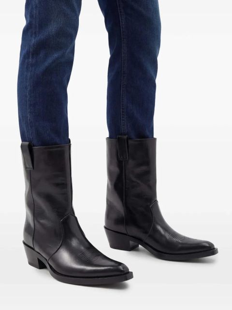 KHAITE pointed toe western boots - Black