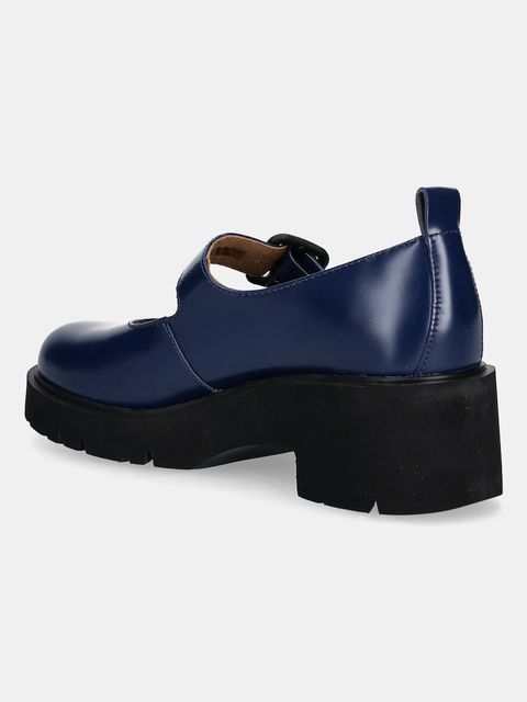 Camper czółenka skórzane Milah kolor niebieski na słupku K201681-006