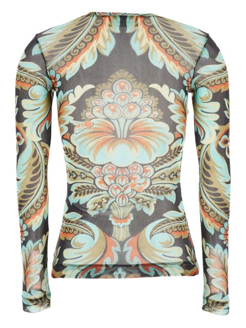 ETRO paisley-print mesh top - Black - zdjęcie produktu nr 2