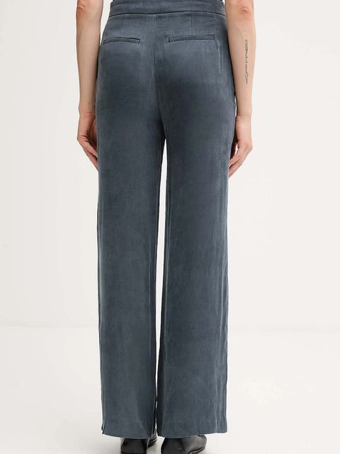 Hoss Intropia spodnie damskie kolor granatowy proste high waist 6542832