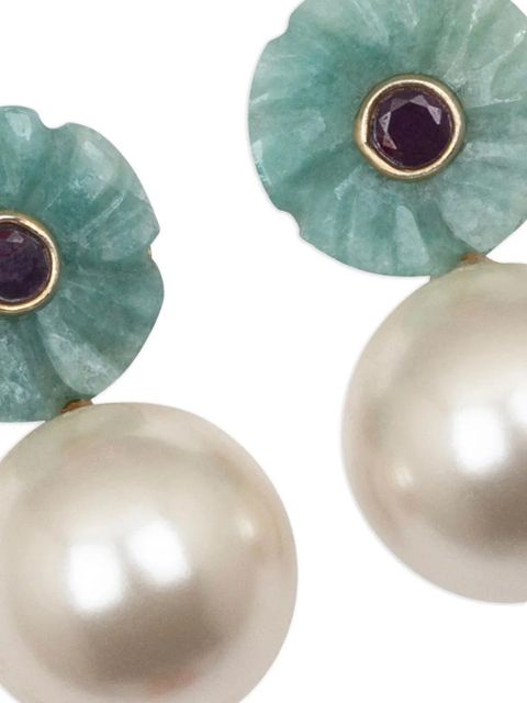 Jennifer Behr Libby flower-detail earrings - White - zdjęcie produktu nr 2