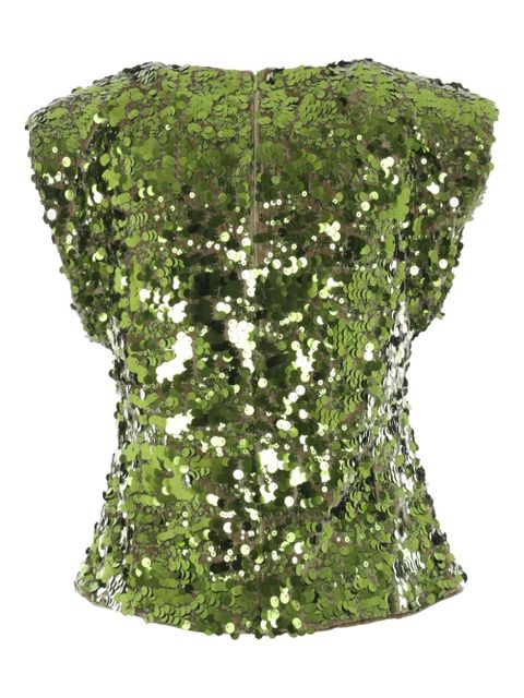 GANNI sequin-embellished T-shirt - Green - zdjęcie produktu nr 2