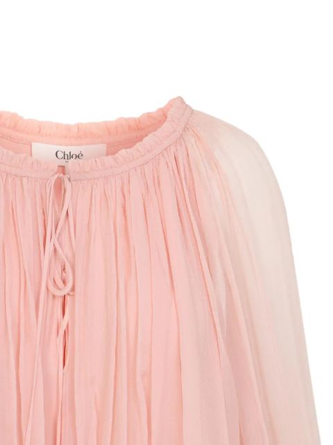 Chloé ruffled silk dress - Pink