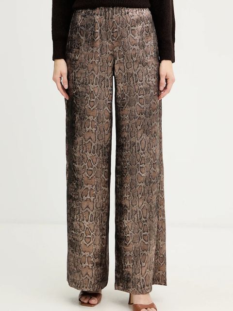 Morgan spodnie damskie kolor brązowy szerokie high waist PJENG.F - zdjęcie produktu nr 1