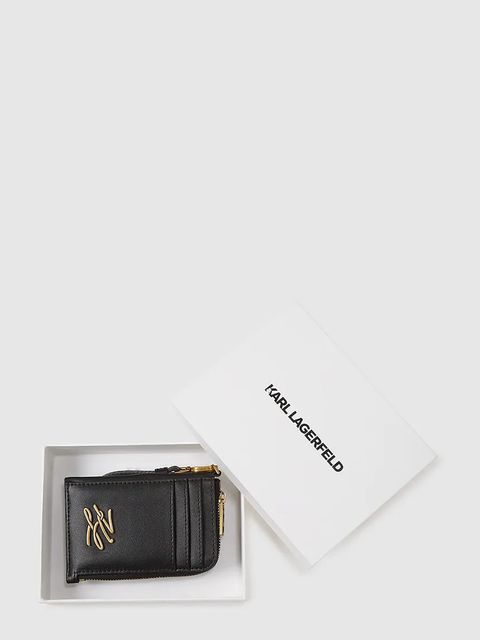 Karl Lagerfeld portfel skórzany K/AUTOGRAPH damski kolor czarny A4W32035 - zdjęcie produktu nr 2