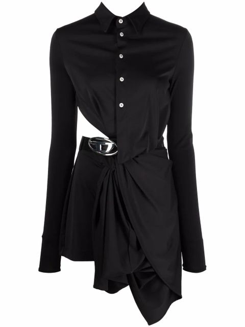 Diesel D-Elm asymmetric shirt dress - Black - zdjęcie produktu nr 1