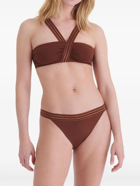 ERES Rendez-vous ruched strap bikini top - Brown