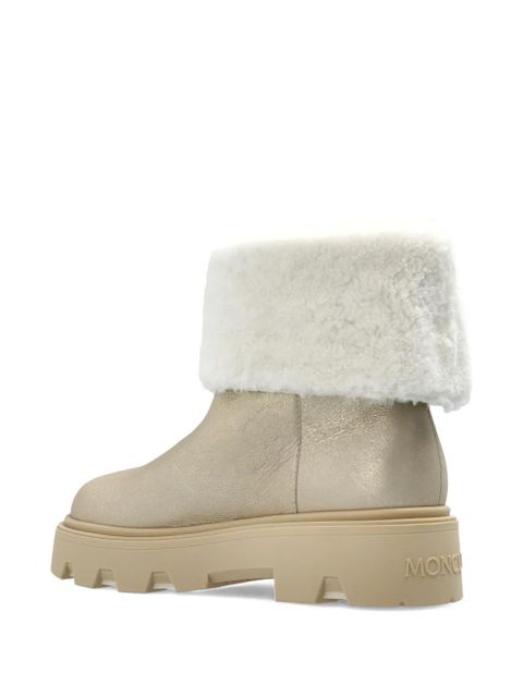 Moncler 40mm Aurea shearling-trim boots - Gold