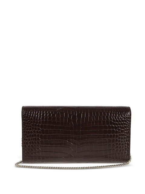 Jimmy Choo crocodile-effect clasp bag - Brown