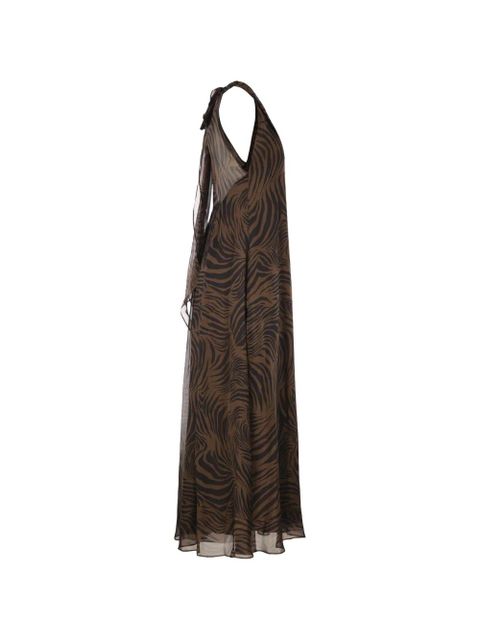 Max Mara Alice halterneck printed maxi dress - Brown