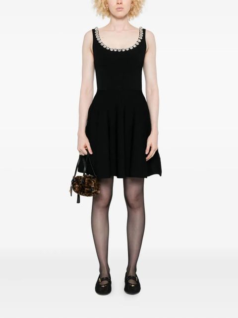 SANDRO crystal-embellished mini dress - Black