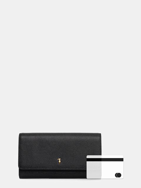Trussardi portfel skórzany damski kolor czarny I022E000048N