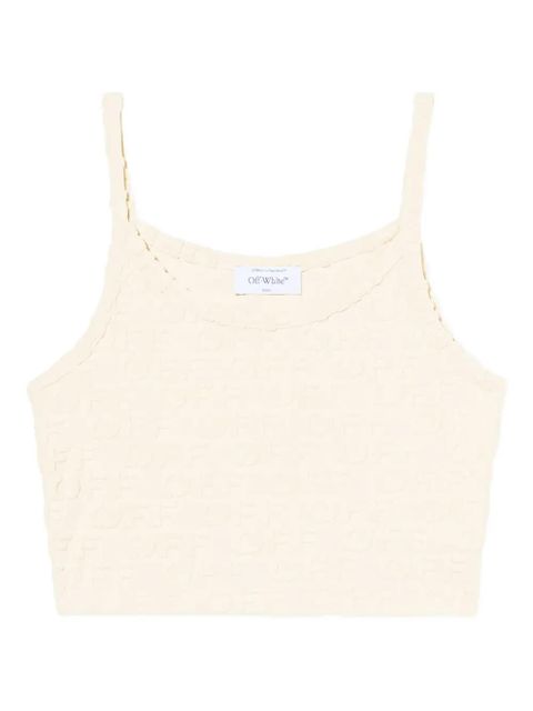 Off-White monogram embossed terry top - Neutrals - zdjęcie produktu nr 1