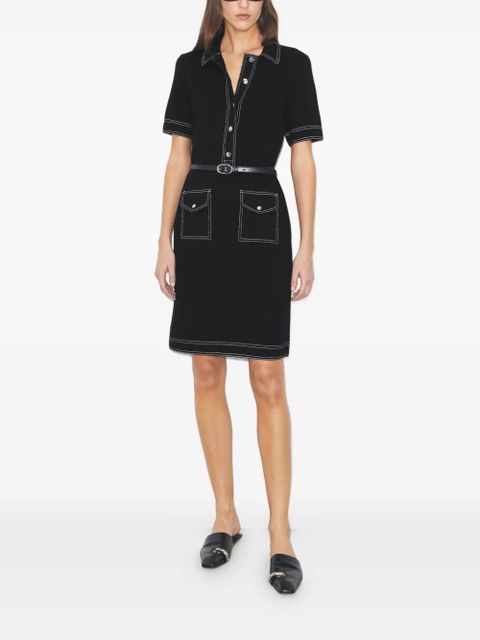 Tory Burch topstitch mini dress - Black