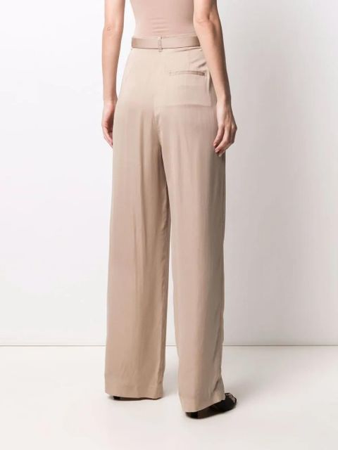 Self-Portrait belted wide-leg trousers - Neutrals