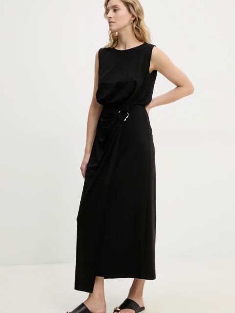 Answear.LAB sukienka kolor czarny maxi prosta