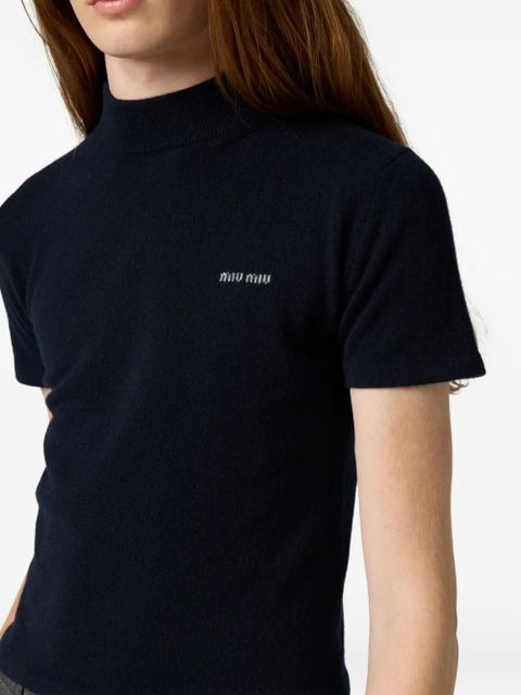 Miu Miu ribbed turtleneck sweater - Blue - zdjęcie produktu nr 2