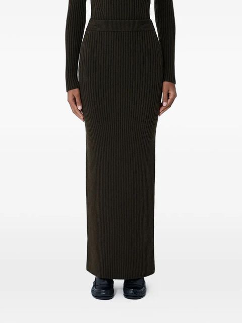 Max Mara ribbed elasticated midi skirt - Green - zdjęcie produktu nr 1