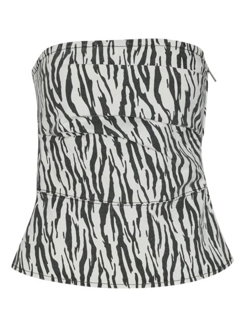 ROTATE BIRGER CHRISTENSEN zebra-print strapless top - White - zdjęcie produktu nr 1