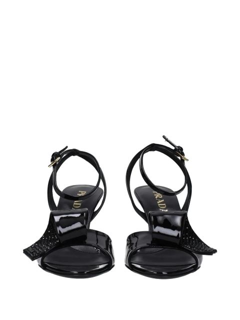 Prada crystal-embellished bow sandals - Black