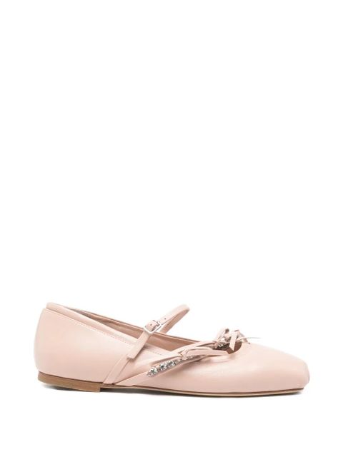 Jimmy Choo Loli embellished strap ballet flats - Pink - zdjęcie produktu nr 1