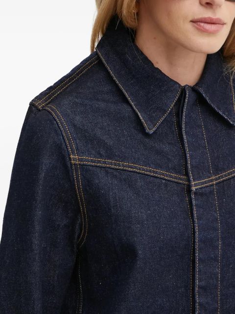 Victoria Beckham point-collar long-sleeve shirt - Blue