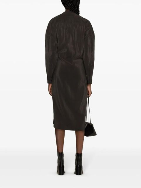 LEMAIRE asymmetric midi shirtdress - Brown - zdjęcie produktu nr 2