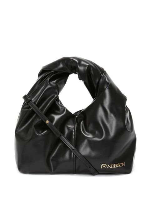 JW Anderson mini Twister leather hobo bag - Black - zdjęcie produktu nr 1