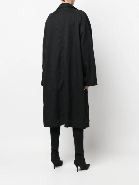 Balenciaga raw-edge trench coat - Black - zdjęcie produktu nr 2