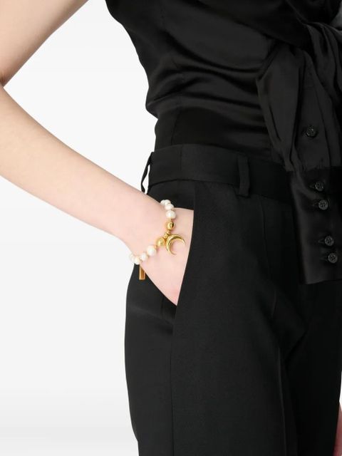 Marine Serre wrapped satin shirt - Black