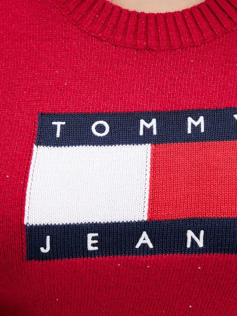 Tommy Jeans sweter damski kolor czerwony DW0DW21690