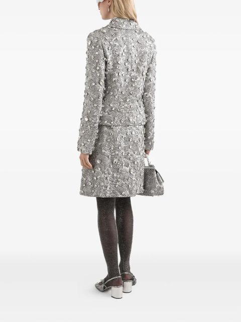 Dolce & Gabbana floral-jacquard single-breasted jacket - Silver